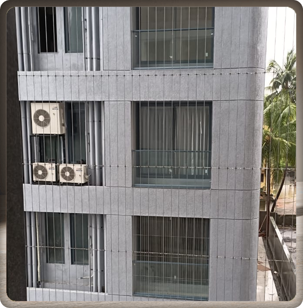 Durable Pigeon Nets to Protect Your Space - Free Measurement and Installation by AS Enterprises Solution in Vapi, Silvassa, Valsad, Gujarat, and Mumbai! Call Now: 8051800912